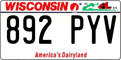 WI license plate 892PYV