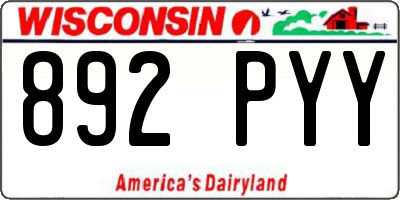 WI license plate 892PYY