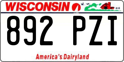 WI license plate 892PZI
