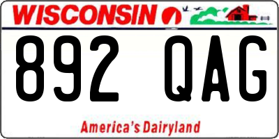 WI license plate 892QAG