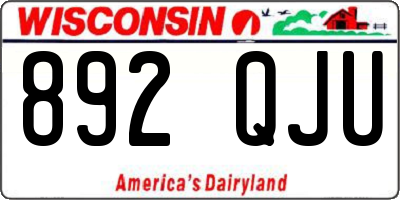 WI license plate 892QJU