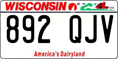 WI license plate 892QJV