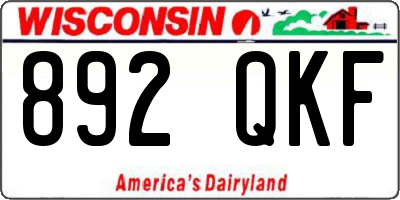 WI license plate 892QKF