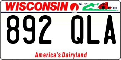 WI license plate 892QLA
