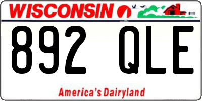 WI license plate 892QLE