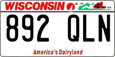 WI license plate 892QLN