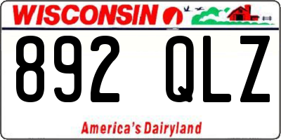 WI license plate 892QLZ