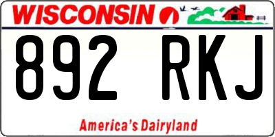 WI license plate 892RKJ