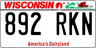 WI license plate 892RKN