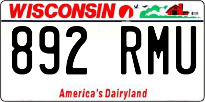 WI license plate 892RMU