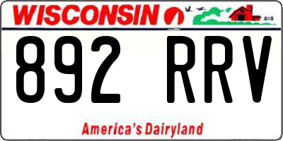 WI license plate 892RRV