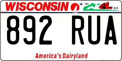 WI license plate 892RUA