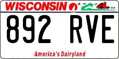 WI license plate 892RVE