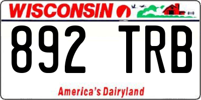 WI license plate 892TRB