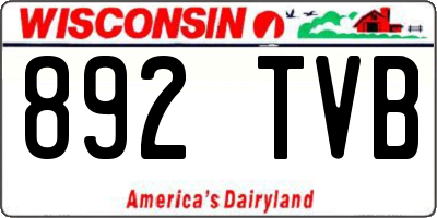 WI license plate 892TVB
