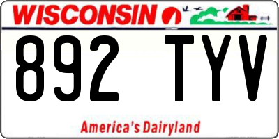 WI license plate 892TYV