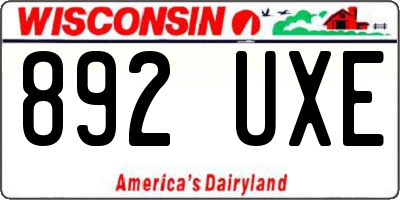 WI license plate 892UXE
