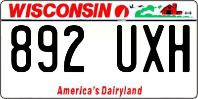 WI license plate 892UXH