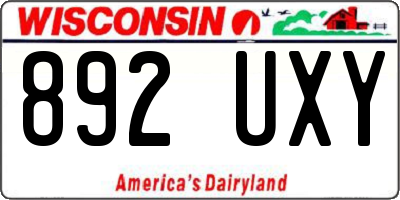 WI license plate 892UXY