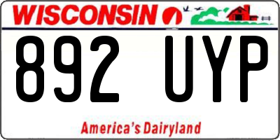 WI license plate 892UYP
