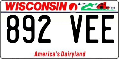 WI license plate 892VEE