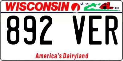 WI license plate 892VER