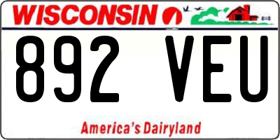 WI license plate 892VEU