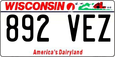 WI license plate 892VEZ