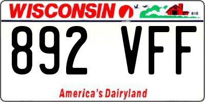 WI license plate 892VFF