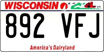 WI license plate 892VFJ