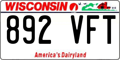 WI license plate 892VFT