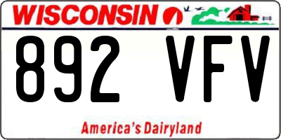 WI license plate 892VFV
