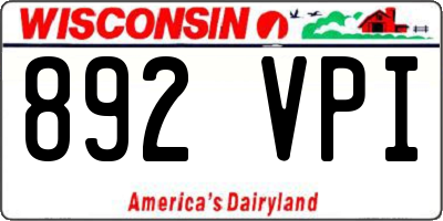 WI license plate 892VPI
