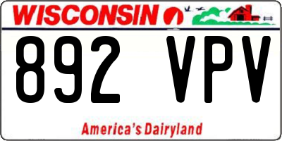 WI license plate 892VPV