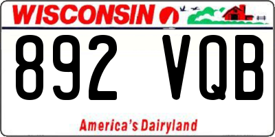 WI license plate 892VQB