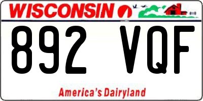 WI license plate 892VQF