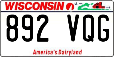 WI license plate 892VQG
