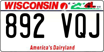 WI license plate 892VQJ