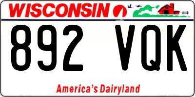 WI license plate 892VQK