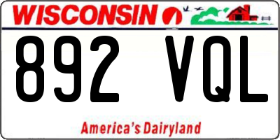 WI license plate 892VQL