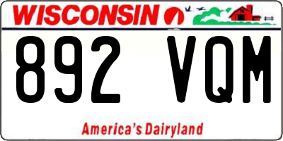 WI license plate 892VQM