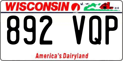 WI license plate 892VQP