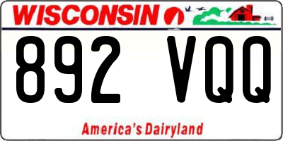 WI license plate 892VQQ