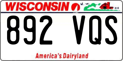 WI license plate 892VQS