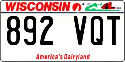 WI license plate 892VQT