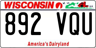 WI license plate 892VQU