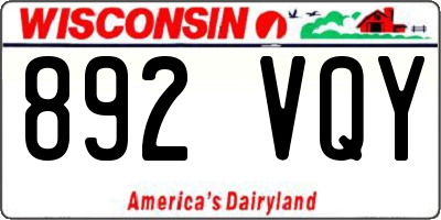 WI license plate 892VQY