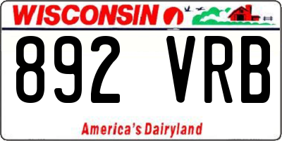 WI license plate 892VRB