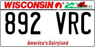 WI license plate 892VRC