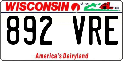 WI license plate 892VRE